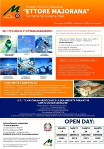 Locandina Open Day ITI Majorana 2024-25